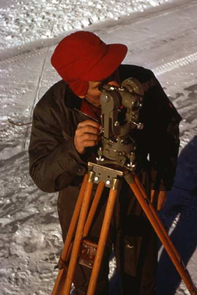 Brad with the surveying theodolite